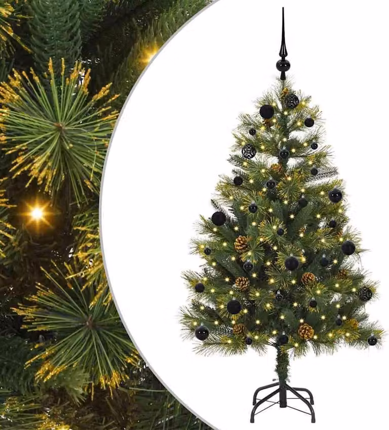 Albero di Natale artificiale pieghevole con coni Verde 150 cm
