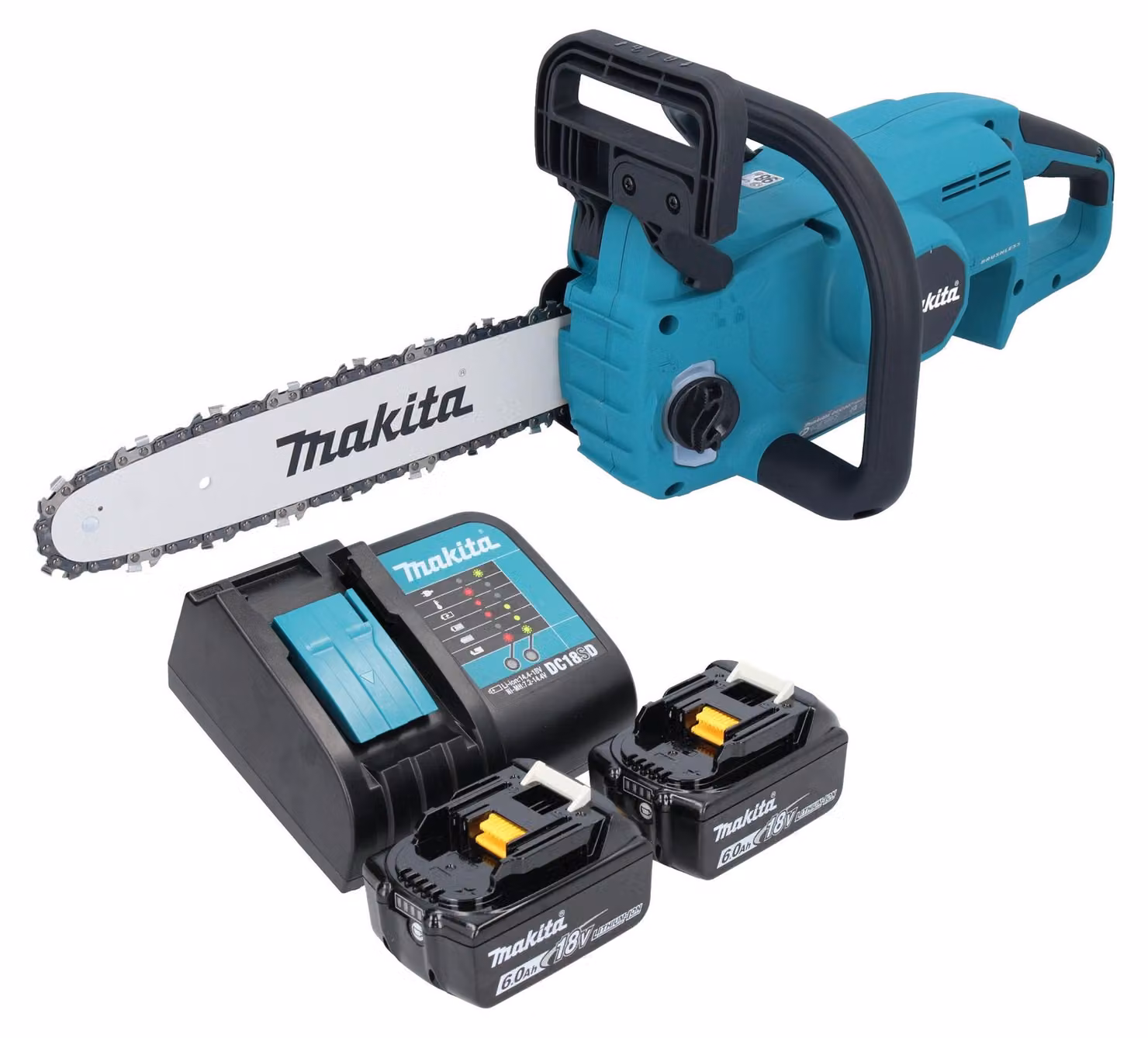 Makita DUC 307 SG2X3 Motosega a batteria 18 V 30 cm senza spazzole + 2x batteria 6,0 Ah + caricabatterie