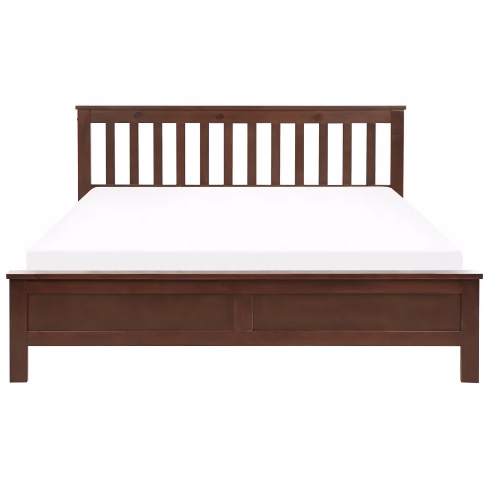 Letto Beliani in legno di pino marrone scuro in stile scandinavo L 160 cm x P 200 cm – 2