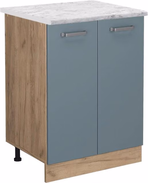 Mobiletto base cucina R-Line Grigio-blu/Rovere dorato 60 cm PL Marmo Vicco