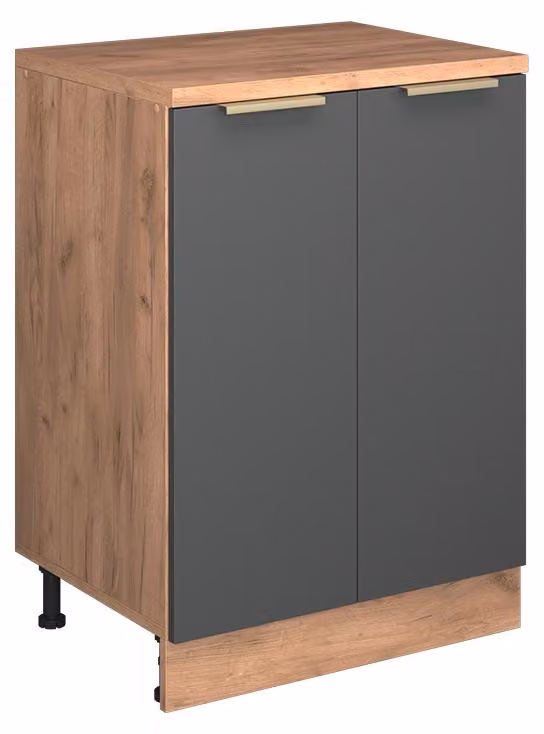 Mobile cucina sottotetto Vicco R-Line Antracite-oro 60 cm senza inclinazione con 2 ante, Model 61754