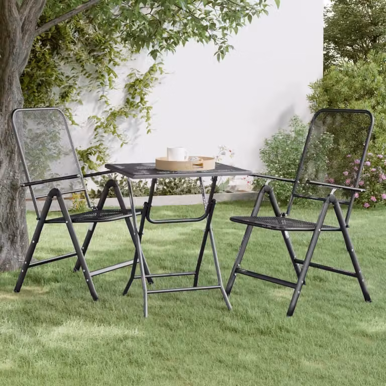 The Living Store tavolo da giardino 60x60x72 cm in lamiera stirata antracite