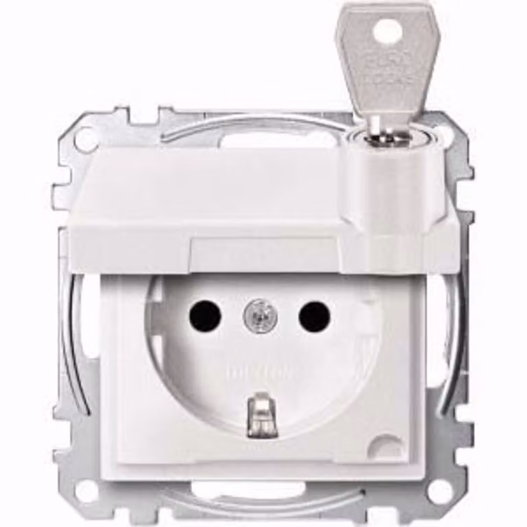 Presa SCHUKO con coperchio ribaltabile, con interruttore separato, BRS, StK, polarizzata, sistema M