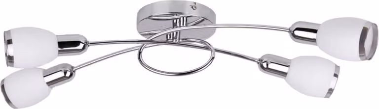 Rabalux 6063 Lampada da soffitto a 4 faretti Elite, E14, bianco-argento, stile moderno, 66 cm