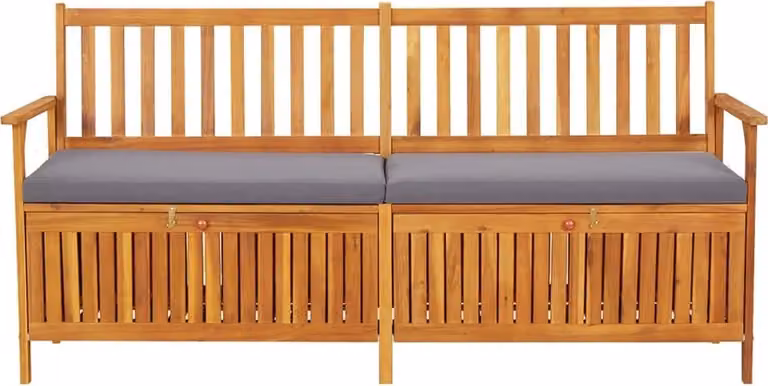 Cassapanca con Cuscino 170 cm in Legno Massello di Acacia