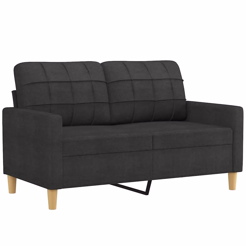 Divano a 2 posti Design Mania in tessuto nero con struttura in metallo per soggiorno L: 138 cm, P: 77 cm, H: 80 cm – 2