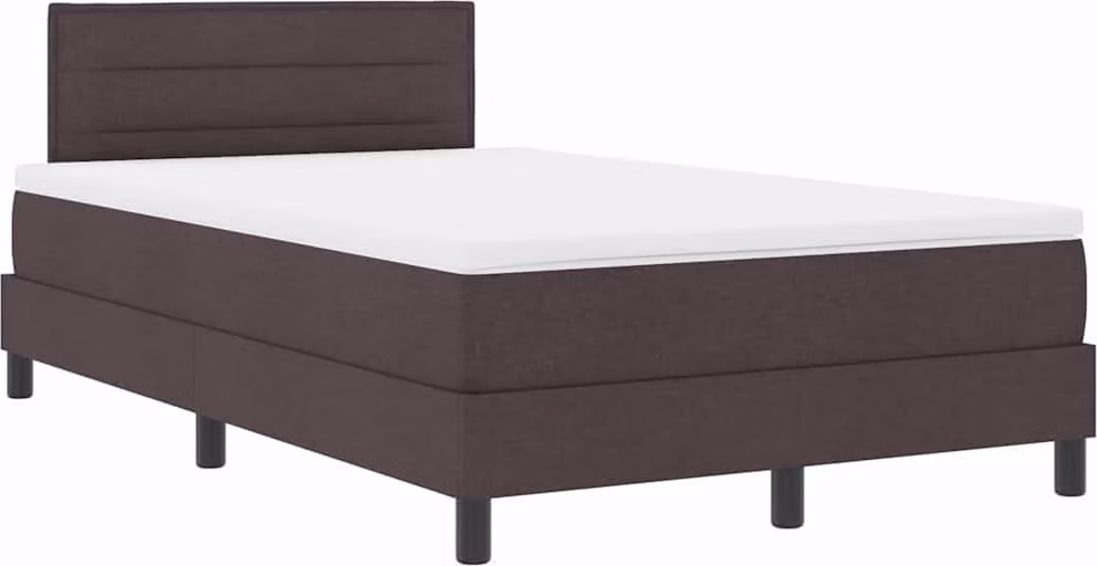 vidaXL Letto a molle con materasso marrone scuro 120 x 190 cm tessuto