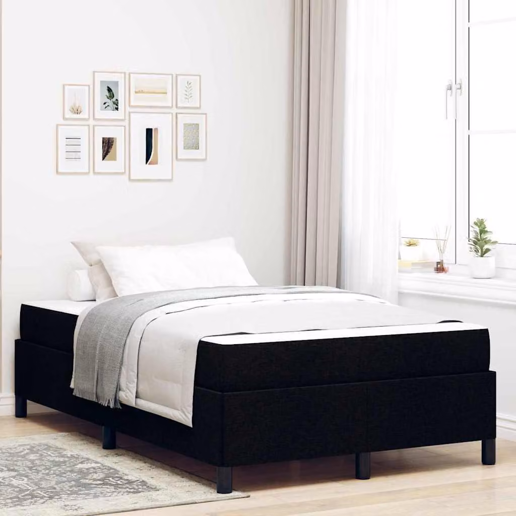 Maison Exclusive - Letto boxspring nero 120 x 200 cm tessuto