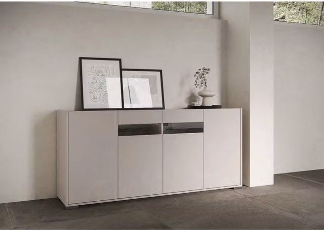 Madia moderna 4 ante 174x40x81 cm Riflesso - Cashmere