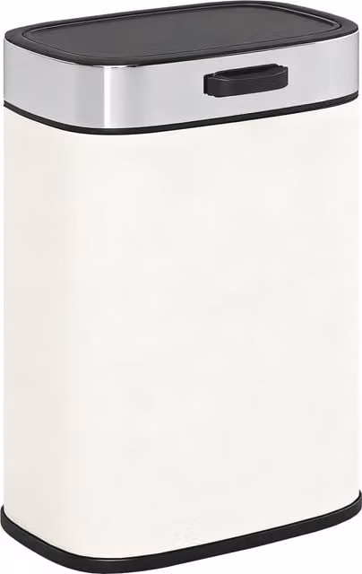Pattumiera HOMCOM da 5 L in acciaio inox con coperchio a ribalta, posizionabile a terra o appesa, colore bianco crema