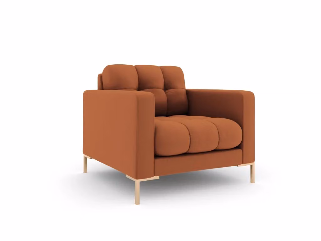 Poltrona Bali Cosmopolitan Design in tessuto strutturato arancione con struttura in metallo – 2