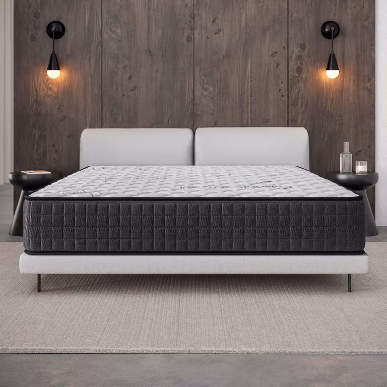 Materasso ibrido, dimensioni 160x200 cm, altezza 30 cm, supporto medio, con molle insacchettate e lattice