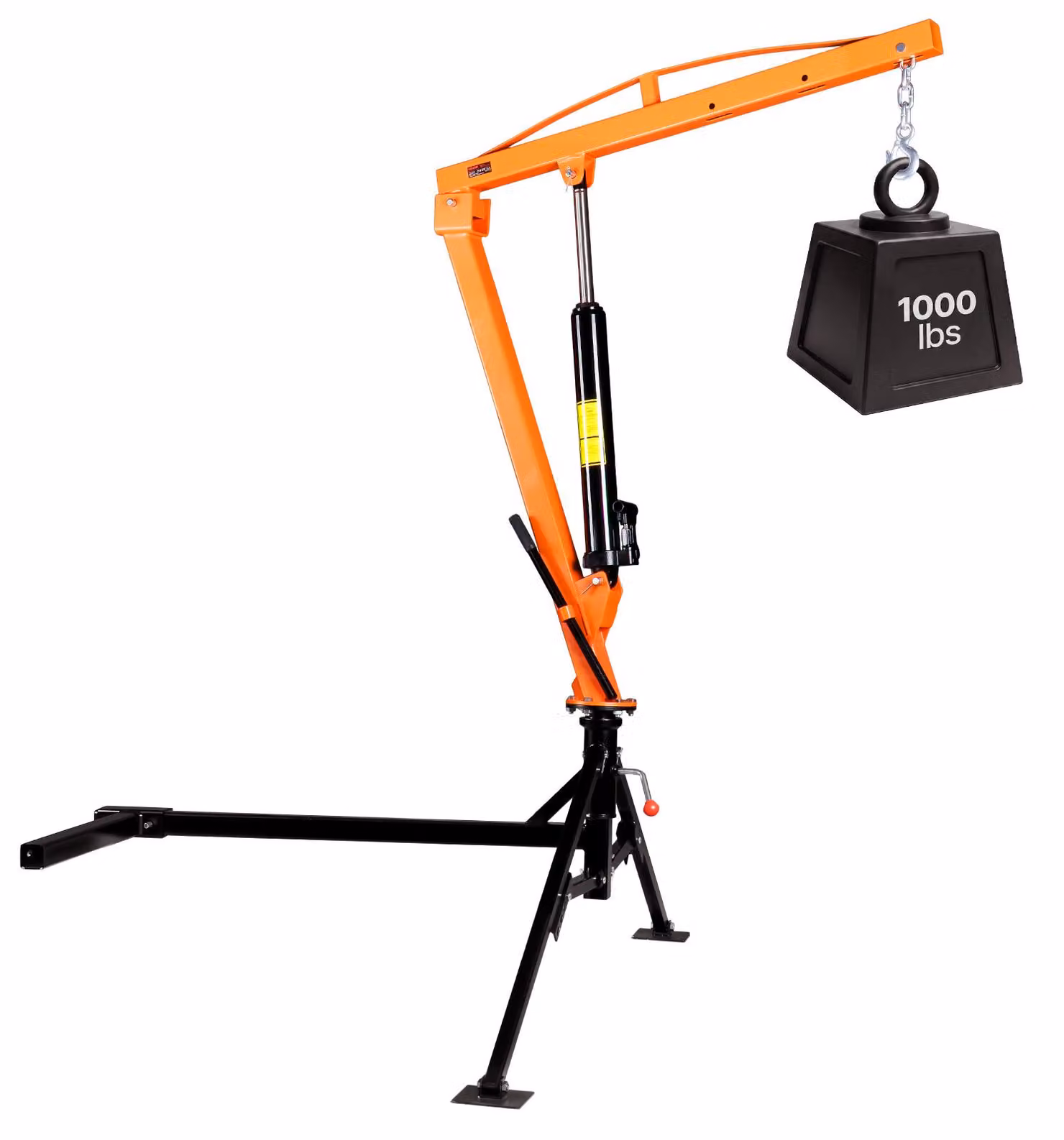 Gruppo sollevatore VEVOR con attacco per rimorchio, con capacità di carico di 453,6 kg. Include pompa idraulica da 8 tonnellate, gru manuale con rotazione a 360°, e dispositivo di sollevamento Acciaio al carbonio, ideale per l'industria delle costruzioni