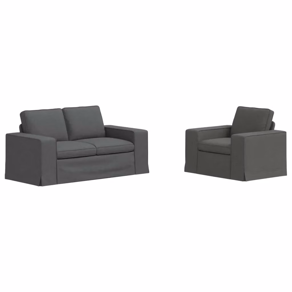 Set di divani a L moderno vidaXL in tessuto grigio con coperture rimovibili – 2