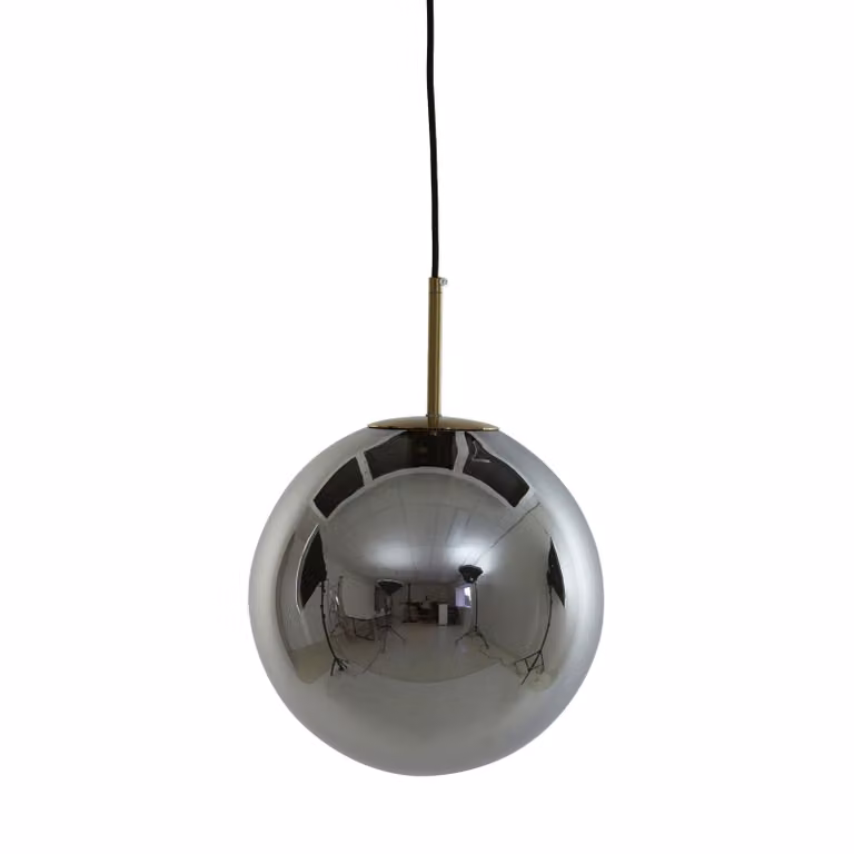Lampada a sospensione - nero - Medina - vetro vetro fumé - Ø 40cm - E27 - 2958865 - Light & Living