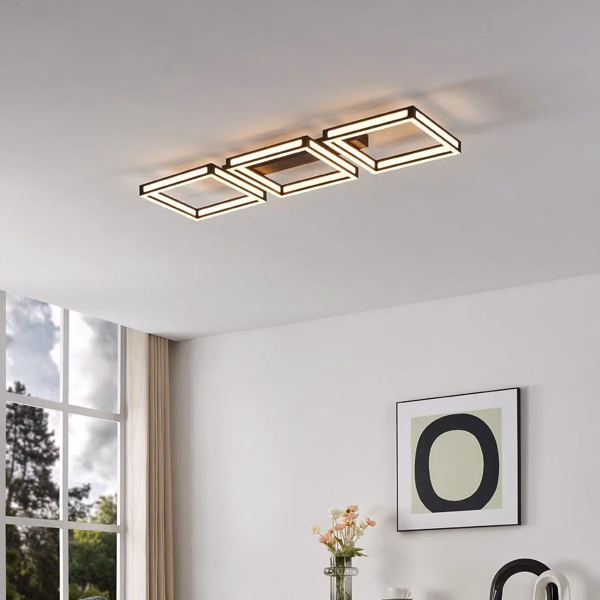 Eglo 99789 ALTAFLOR LED doppia plafoniera 12x2,8W 1000x315mm bianco nero bianco caldo