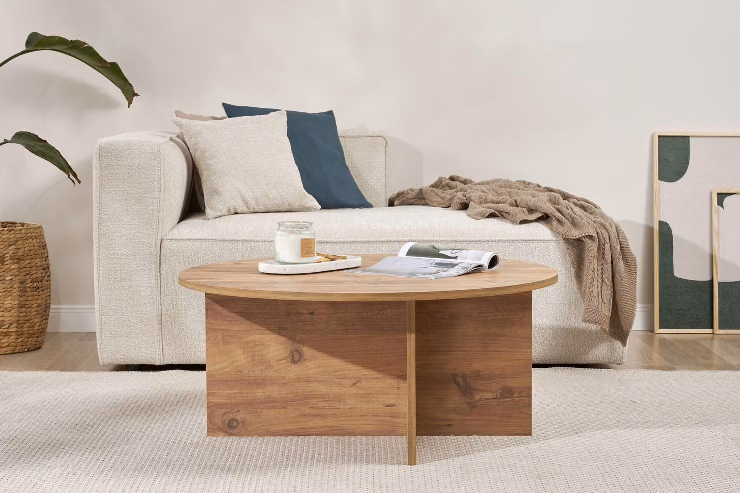 Skye Decor, Soleil - Atlantic Pine, tavolino, pino atlantico, piano in melamina 100 %, 90 x 90 x 40 cm