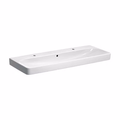 Geberit Smyle Square lavabo 500253, 120x48cm, avec deux trous pour robinets, avec trop-plein, 500.253.01.8, 500.253.01.8