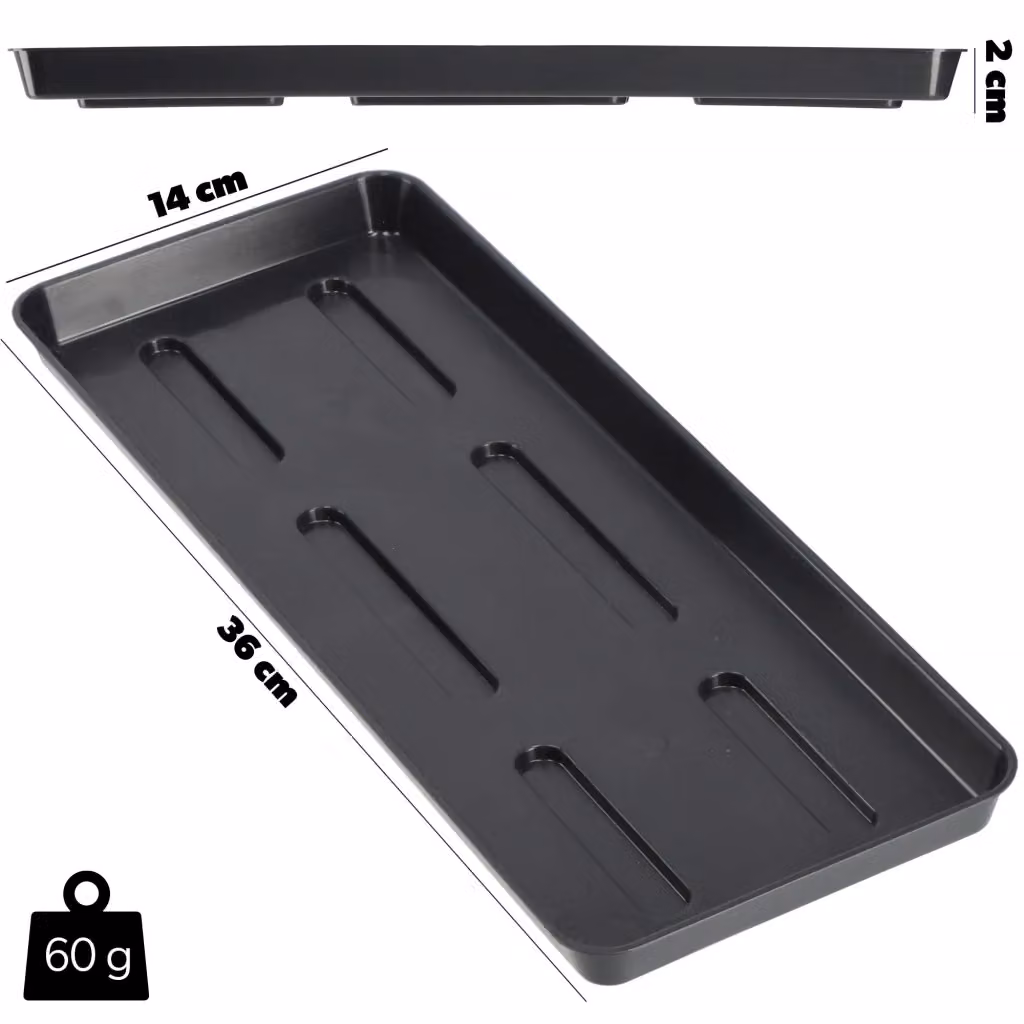 Supporto per vaso da fiori KADAX in plastica per piante da interno o giardino, disponibile in nero o grigio, diametro 14 cm – 2