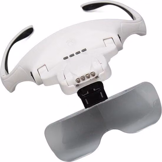 Occhiali di ingrandimento con zoom 35x, illuminazione a LED e funzione vivavoce, con 5 lenti di ricambio