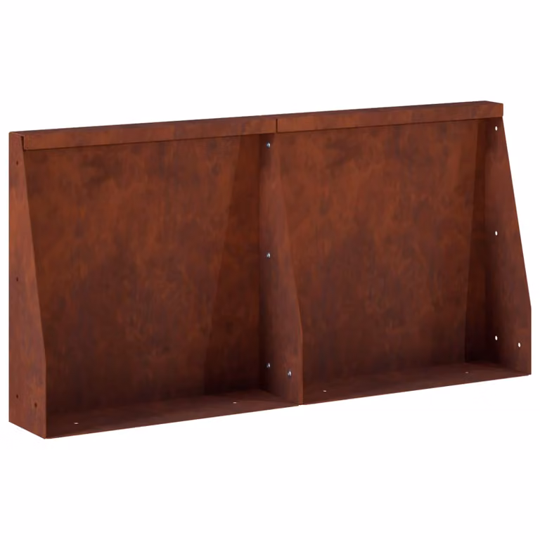 Set di 2 pezzi di muretti di contenimento per aiuole rialzate vidaXL in acciaio Corten marrone, L: 40 cm, P: 12 cm, H: 40 cm