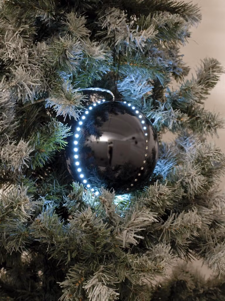 EUROPALMS Palla di neve a LED 8cm, schwarz 5x (83501236)