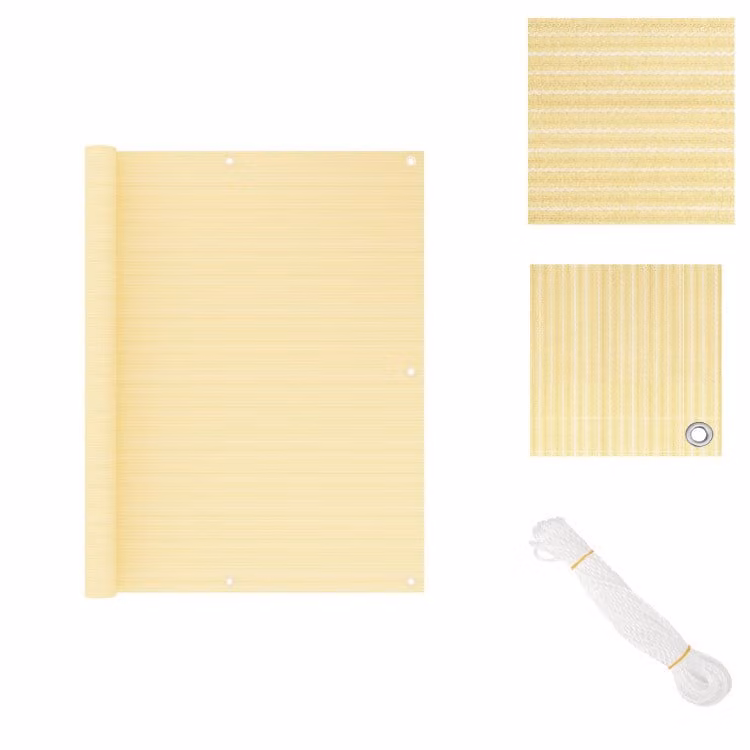 vidaXL Schermo per balcone, beige, 120x300 cm, HDPE - Tende da sole e protezioni solari