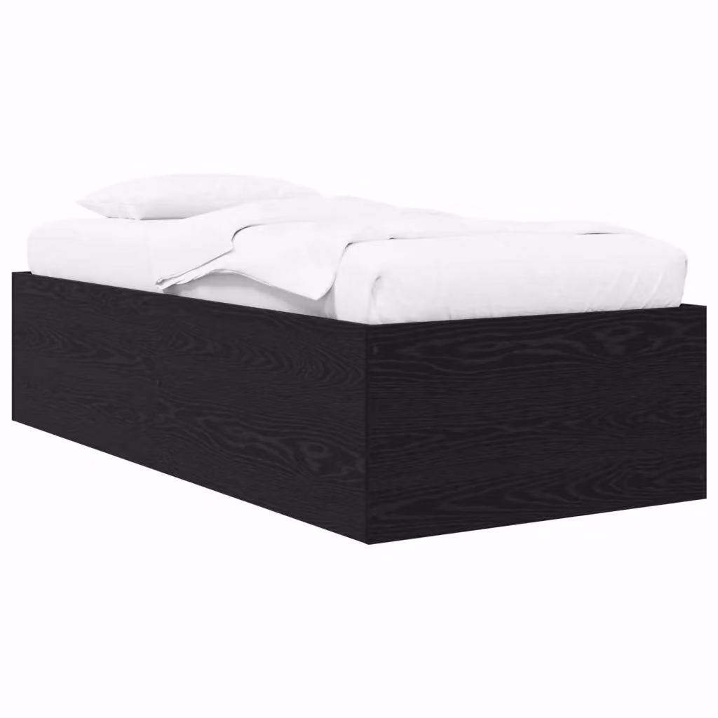Struttura letto a pavimento moderna vidaXL in legno Rovere e Nero L/P/H: 200 x 80 x 83 cm – 2