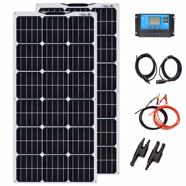 Set di pannelli solari flessibili, alta efficienza del 21,8%, opzioni di potenza multiple (100W/200W/300W), set di pannelli solari da 200W