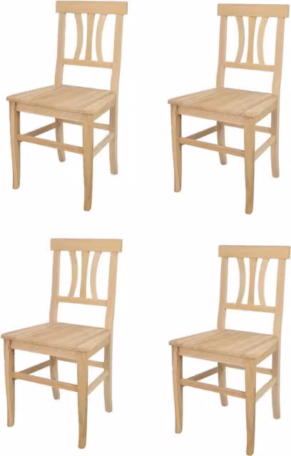 Set 4 sedie Artemisia Tommychairs, struttura in legno di faggio levigato, non trattato, 100% naturale e seduta in legno