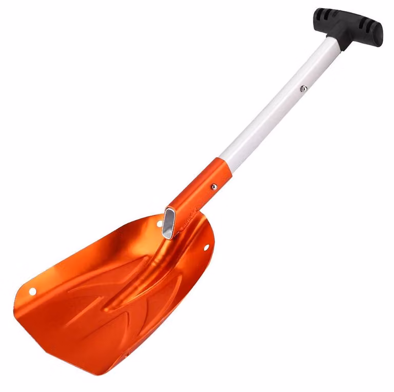 Pala da neve in alluminio con manico antiscivolo, lunghezza telescopica di 44 cm