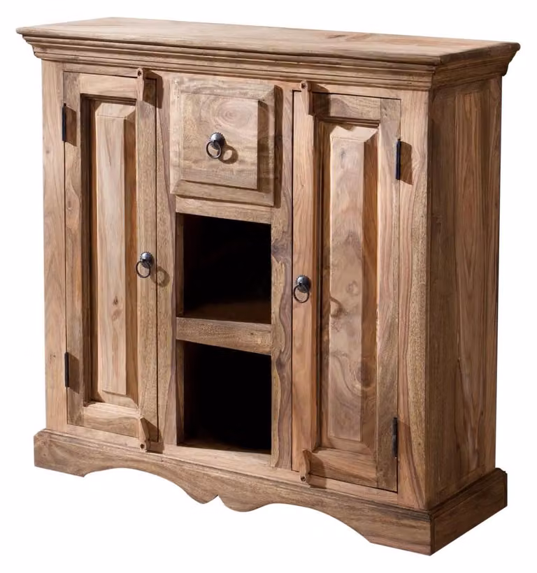 MASSIVMOEBEL24 | credenza in legno di Sheesham / palissandro 87x32x85 grigio scuro oliato LEEDS #45