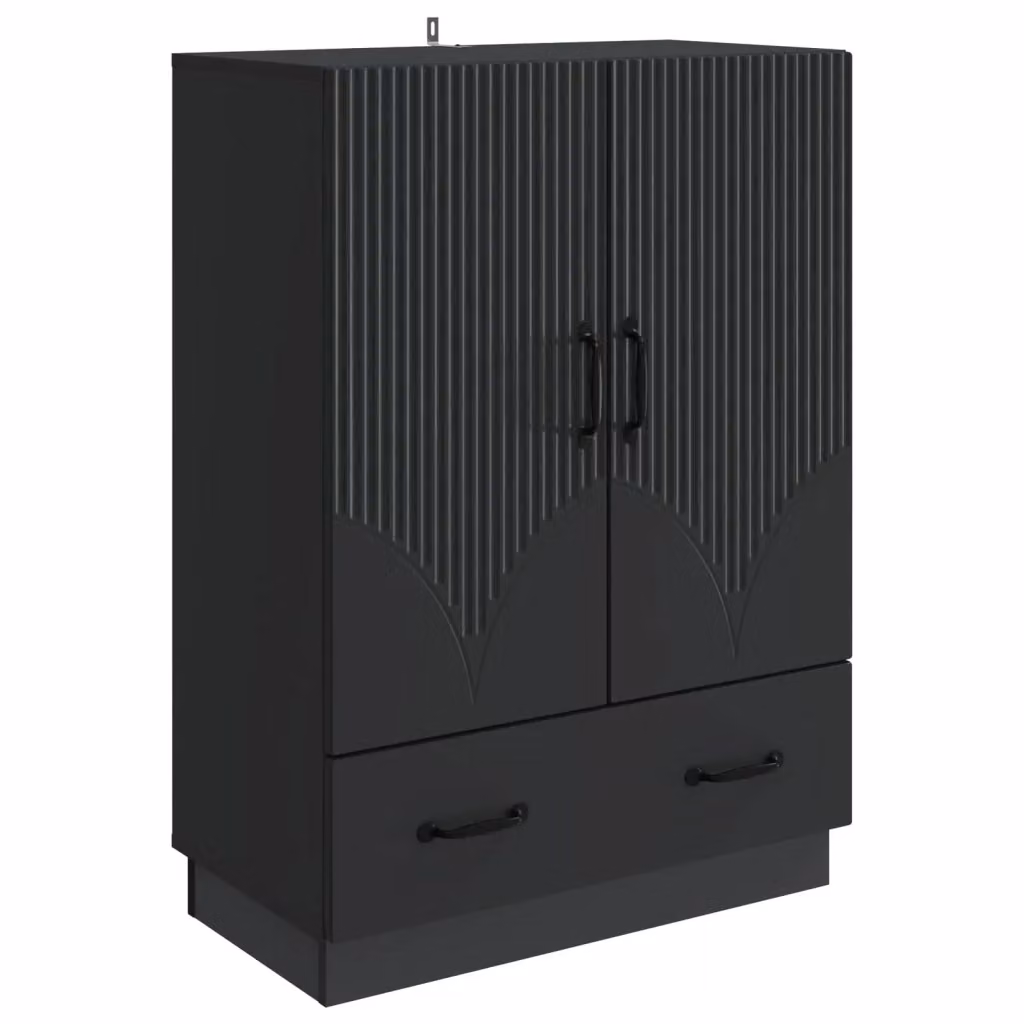 Credenza moderna vidaXL in legno MDF nero L: 66 cm, P: 34,5 cm, H: 92 cm – 2