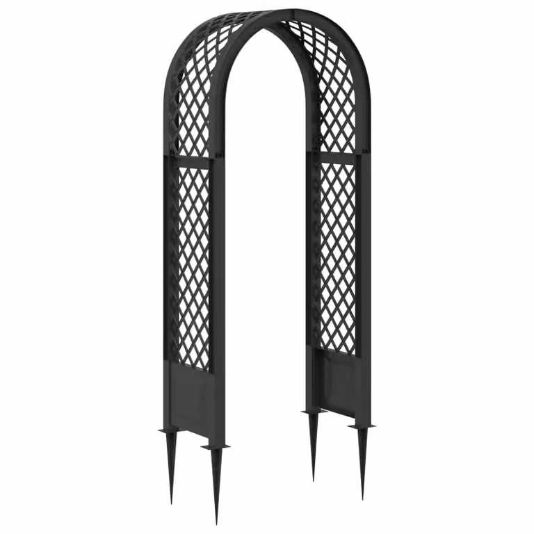 Arco per rose vidaXL in plastica con punte, colore antracite, H: 218 cm, L: 97 cm, P: 43 cm