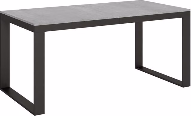 Tavolo allungabile Tekno Evolution con piano effetto cemento e telaio antracite L/P/H: 180 x 90 x 77 cm (estendibile a 284 cm)