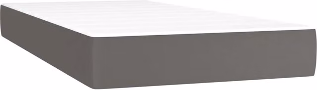 Materasso Ibrido a Molle Insacchettate con Rivestimento in Similpelle Grigio e Bianco, L/P/H: 80 x 200 x 20 cm