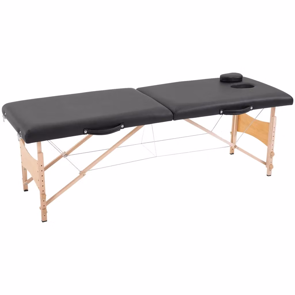 Lettino da Massaggio Portatile Regolabile Xylo Nero con Cuscino e Borsa L/P/H: 186 x 60 x 58-81 cm – 2