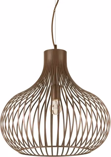 Sospensione Industrial-Minimal Onion Ideal Lux in Metallo Marrone con 1 Luce E27, Diametro: 47 cm