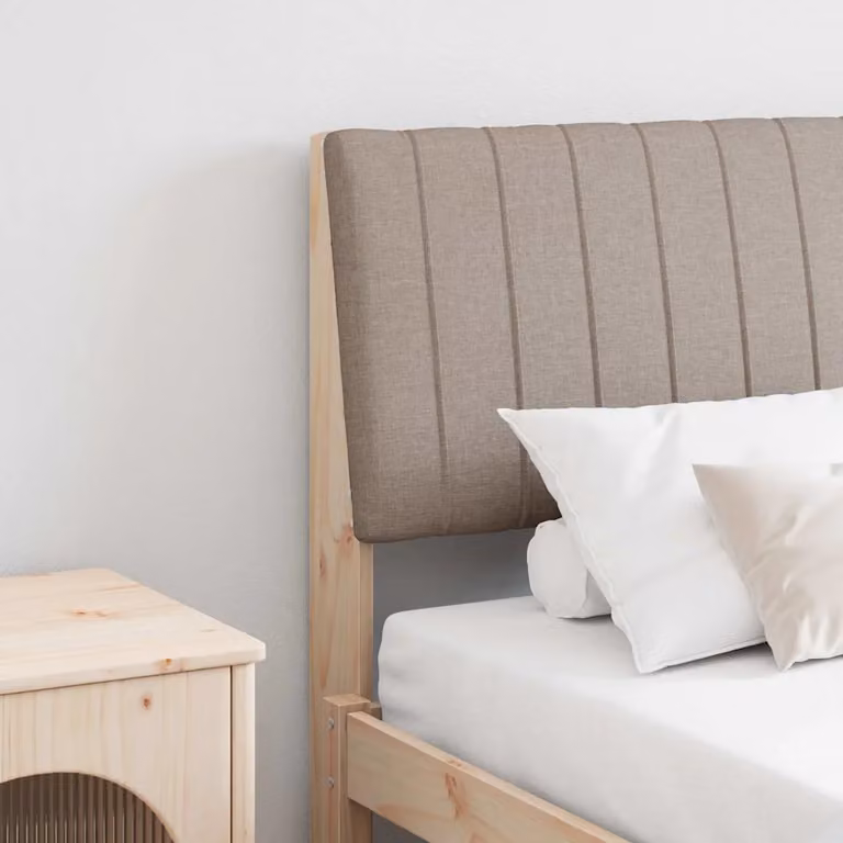 Testiera imbottita vidaXL Talpa in pino massello beige o marrone per letto da 160 cm