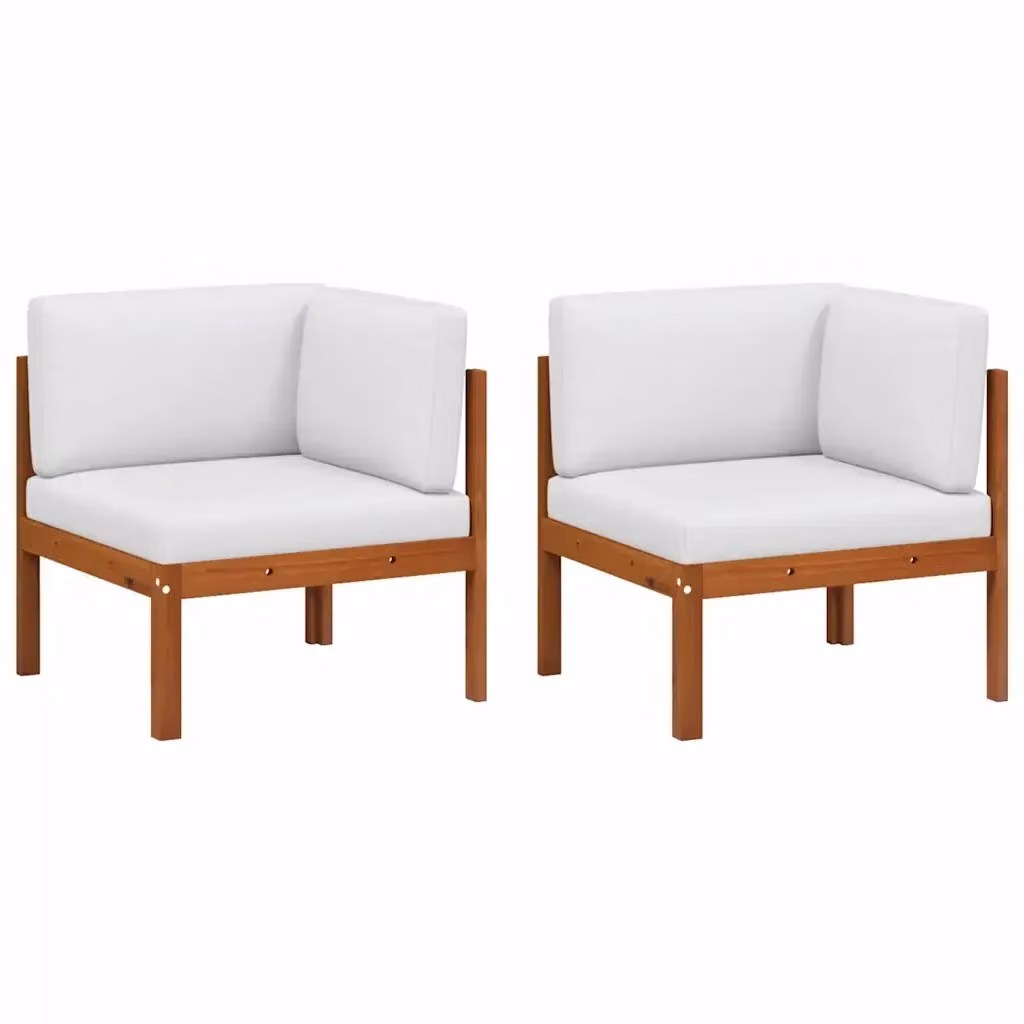 Divano componibile angolare da giardino DESIGN IN in legno di acacia e corda con cuscini bianchi o neri a forma di L orientamento destro – 2