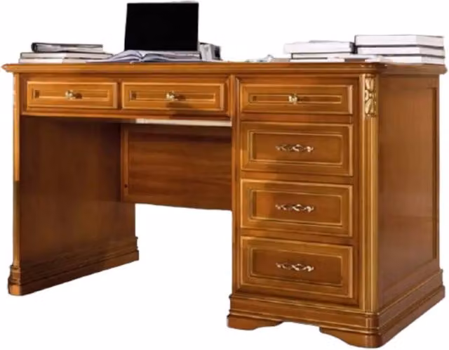 Scrivania con 6 cassetti in legno Mobili 2G colore marrone L: 140 cm, P: 85 cm, H: 82 cm – 5