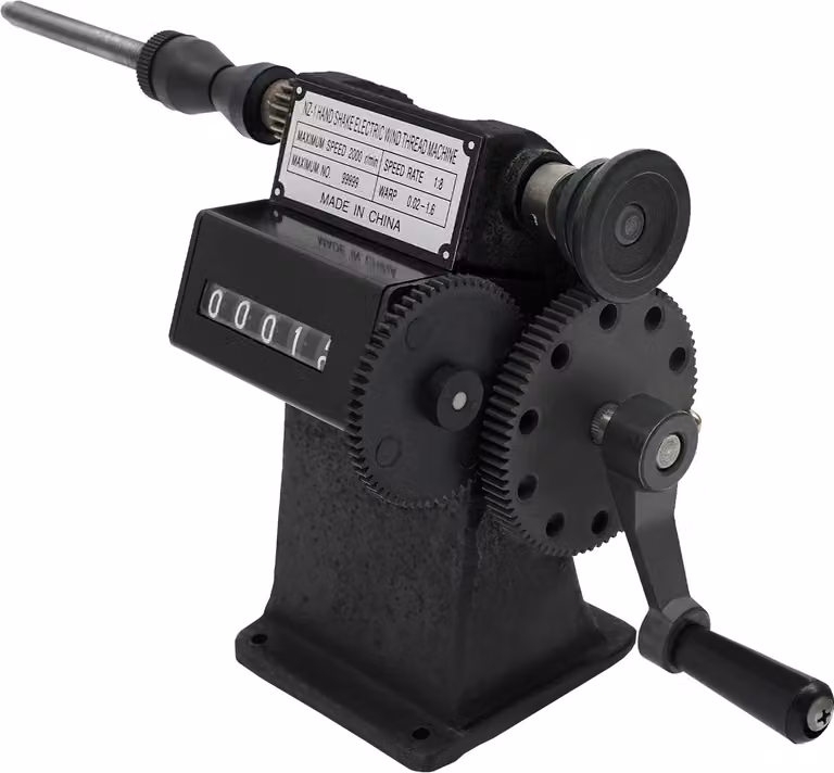 Avvolgitore manuale di bobine, diametro massimo 150 mm, intervallo di conteggio 0-99999, nero