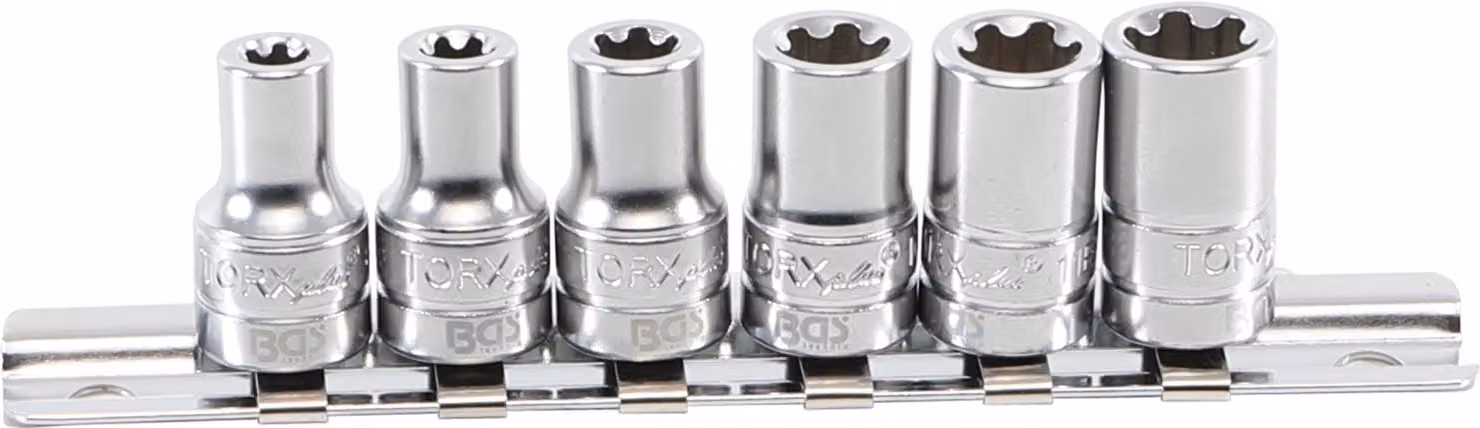 BGS Set di chiavi a bussola T-Profile Plus (per Torx Plus) azionamento quadro 6,3 mm (1/4") SW 6EP - 12EP 6 pezzi - 9588