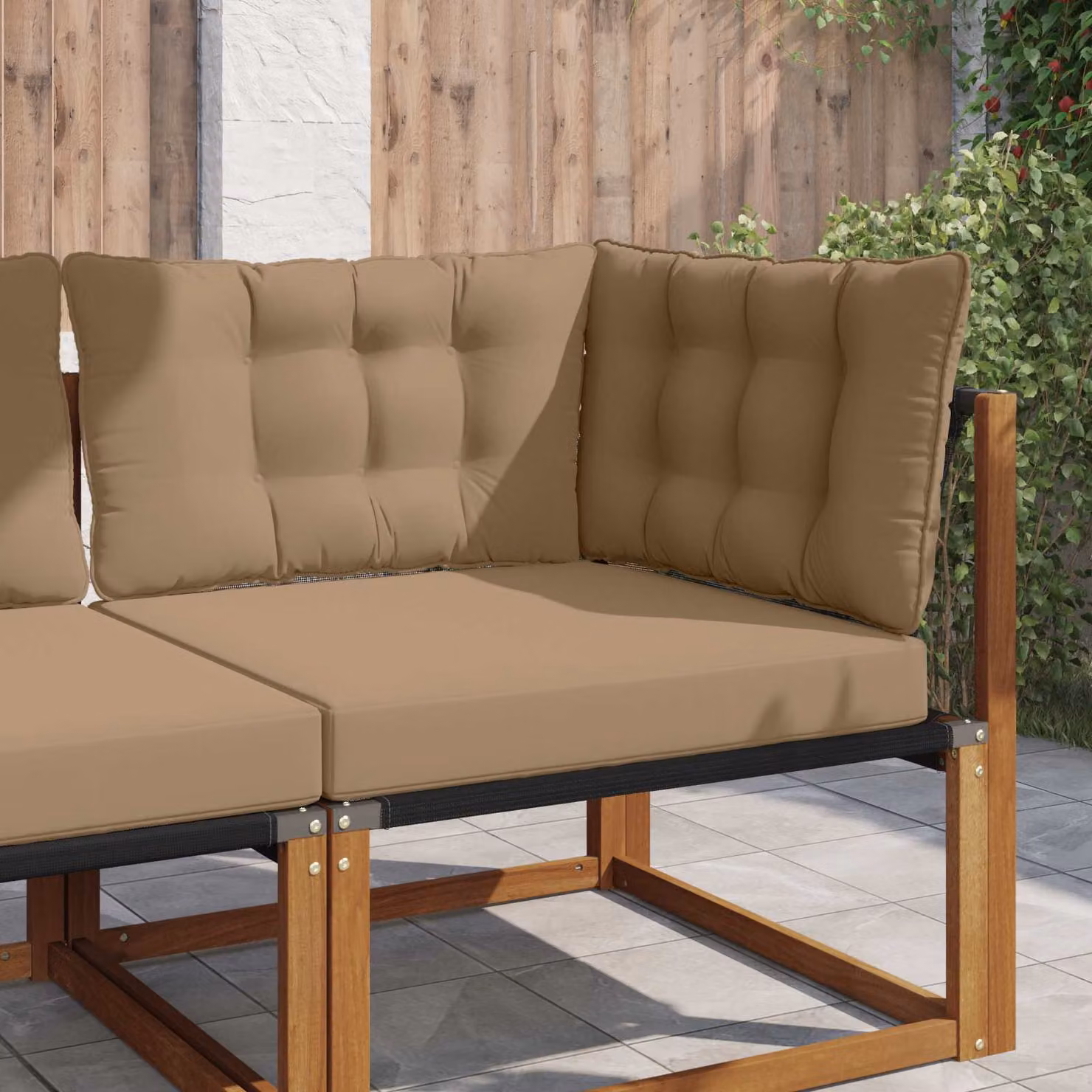 Cuscino per divano da esterno vidaXL in poliestere, colore grigio beige, L: 68,5 cm x P: 68,5 cm