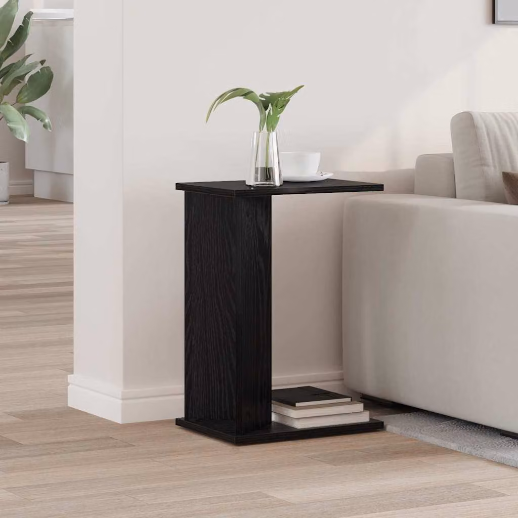 Tavolino moderno vidaXL in legno nero L/P/H: 35 x 25 x 50 cm