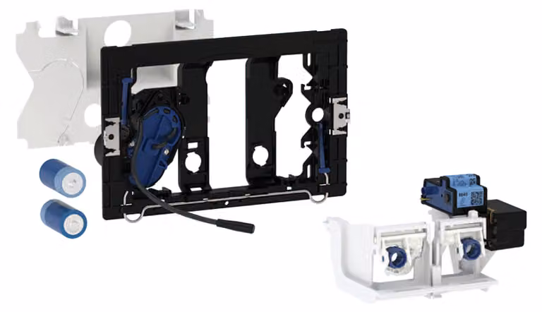 Commande Geberit pour WC avec déclenchement électronique du rinçage, alimentation par pile, pour réservoir de chasse encastré Sigma 12cm, pour commande à distance Bluetooth, 115.704.00.6, 115.704.00.6