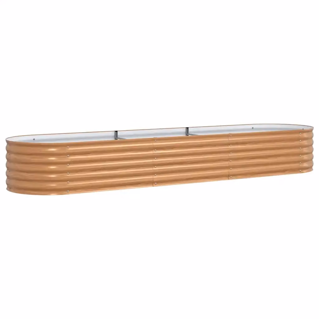 Letto Rialzato vidaXL in Acciaio Corten Marrone L: 320 cm, P: 80 cm, H: 44 cm – 2