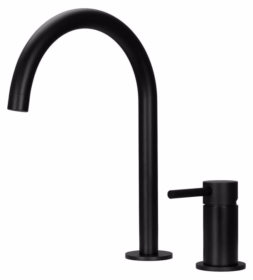 Miscelatore da cucina nero con bocchetta rotonda, modello PLX2HR-10 Pure.Sink