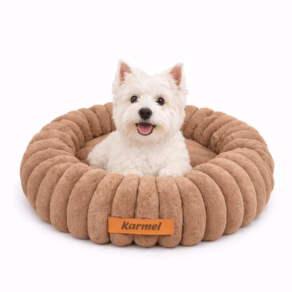 Dogeste Donut cuccia per cane 60 cm rotonda, cuscino morbido e soffice, lavabile, fondo antiscivolo