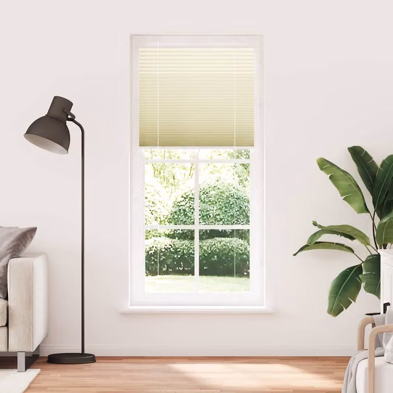 vidaXL Tenda Plissettata Crema 95x200 cm Larghezza Tessuto 94,4 cm